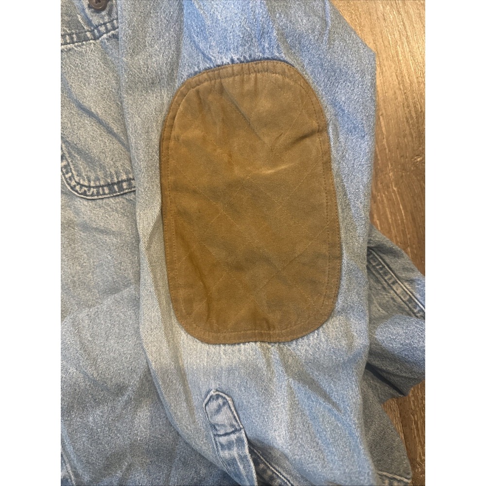 North River Outfitters Denim Mens XXL Shooting Shirt Button Down Elbow Pads - Picture 6 of 11
